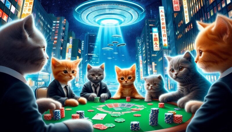 Cats playing poker screen saver MP4 for Windows